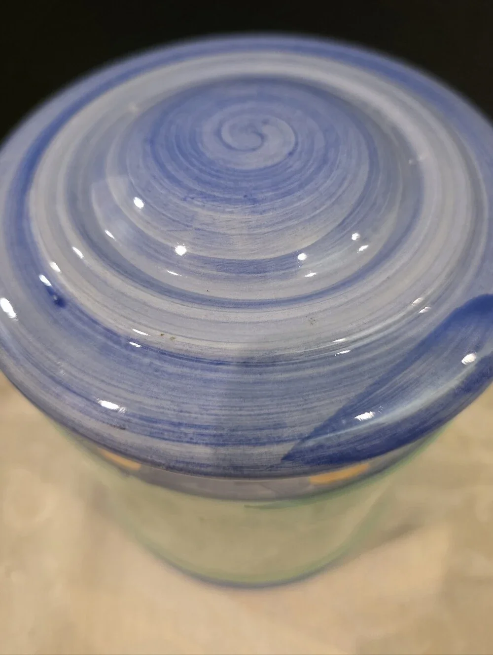Vtg Coastal Folk  Fish Canister Raul de Bernarda Handpainted Porcelain Portugal